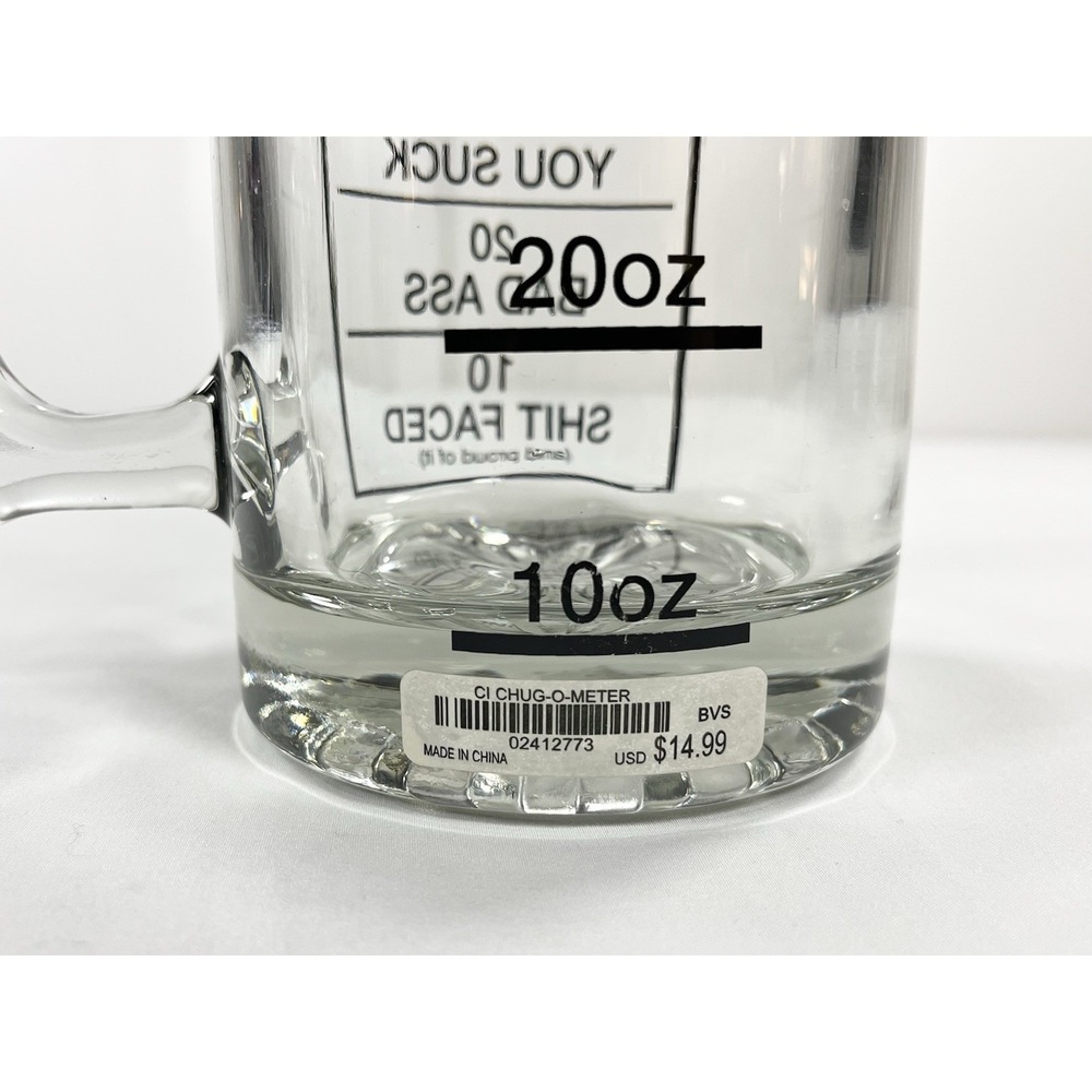 NWT Vintage Spencer's Chug-O-Meter 60oz Beer Stein Glass Novelty Tankard Mug - Picture 8 of 9